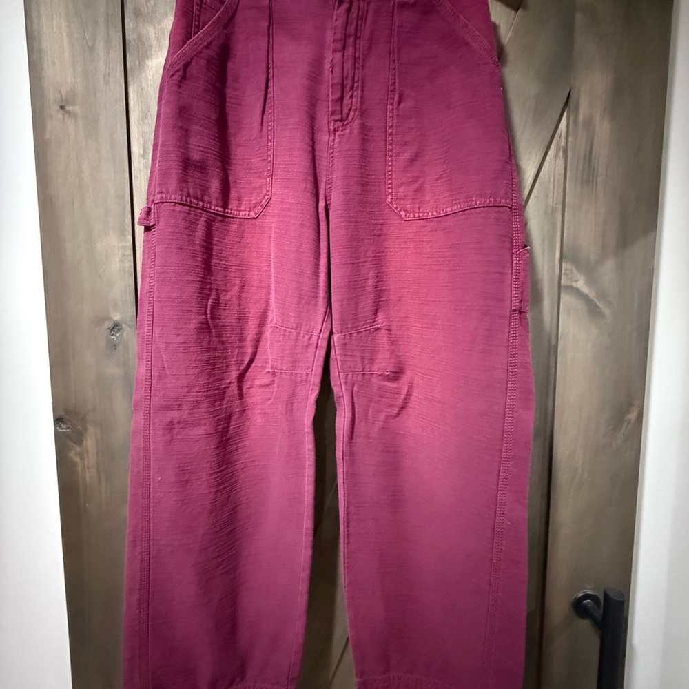 Free People Red Flare Wide Leg Jeans with Vibrant Style